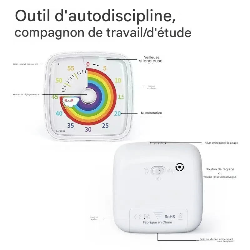Timer Visuel 60 minutes -Minuterie pour enfants TDAH