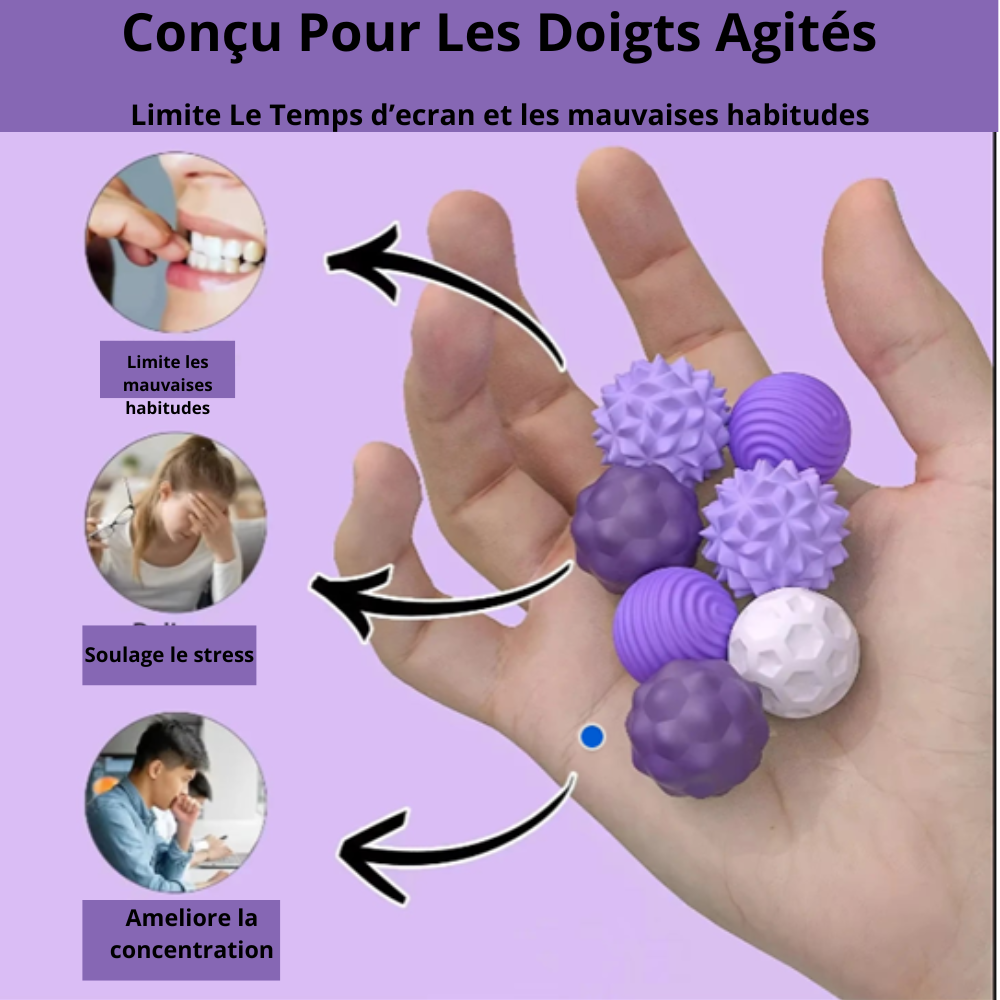 Boules sensorielles magnétiques en silicone pour enfant TDAH