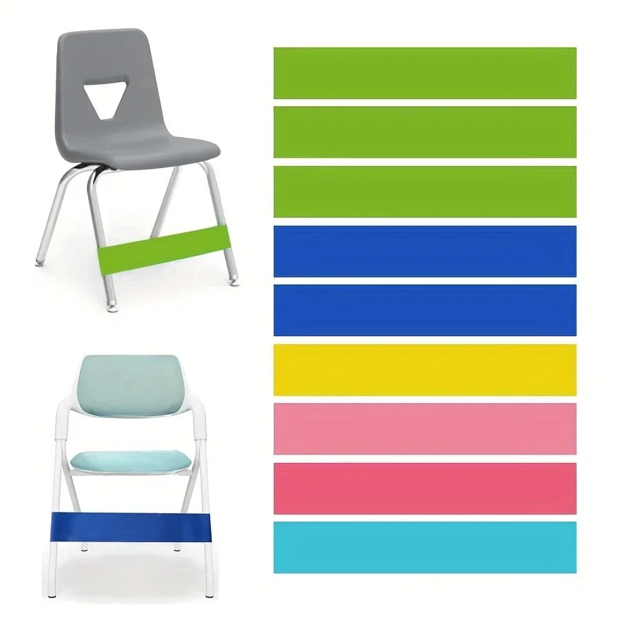 Bande élastique sensorielle colorée pour chaise, enfant TDAH