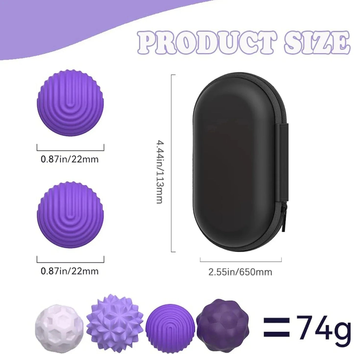 Kit de boules sensorielles anti-stress avec pochette de transport