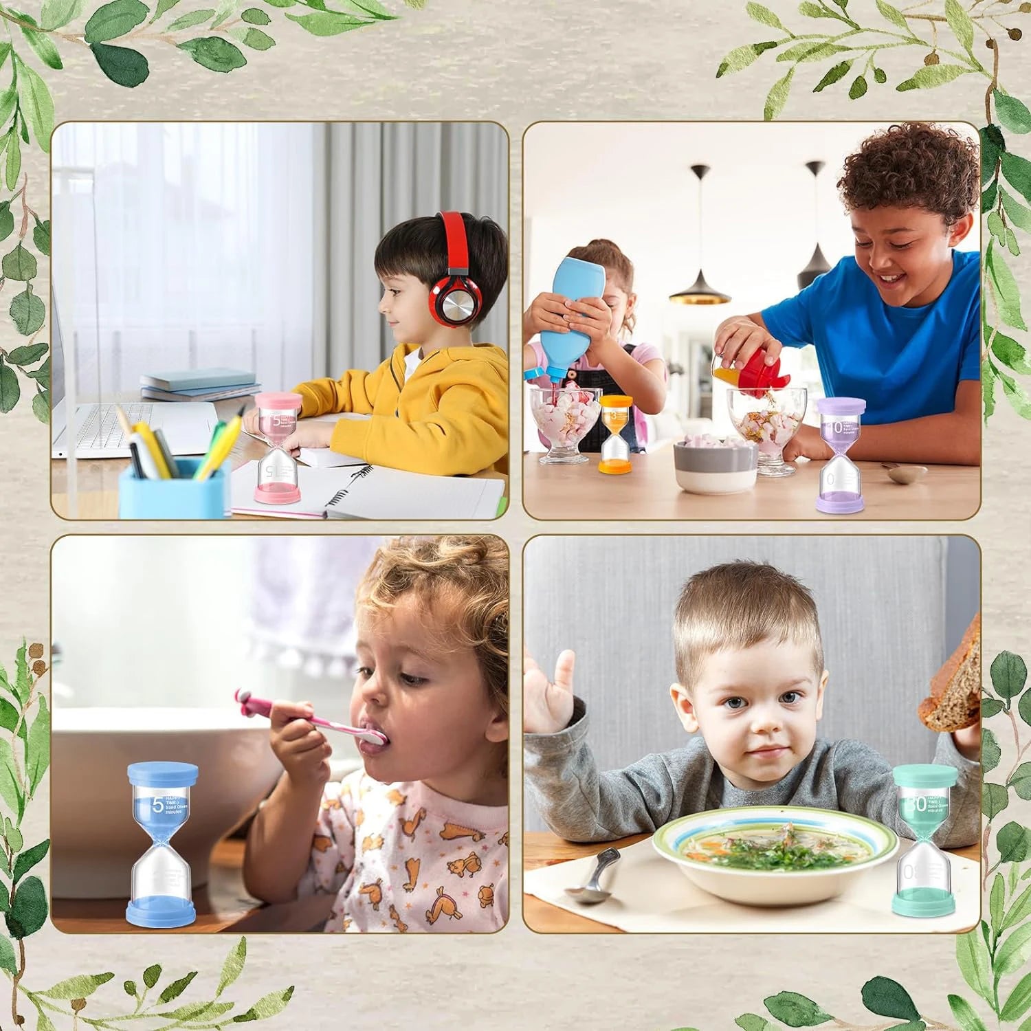 Sablier coloré 5 minutes pour gérer le temps des enfants